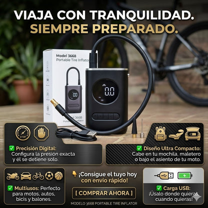 Inflador de  llantas portátil 🤩