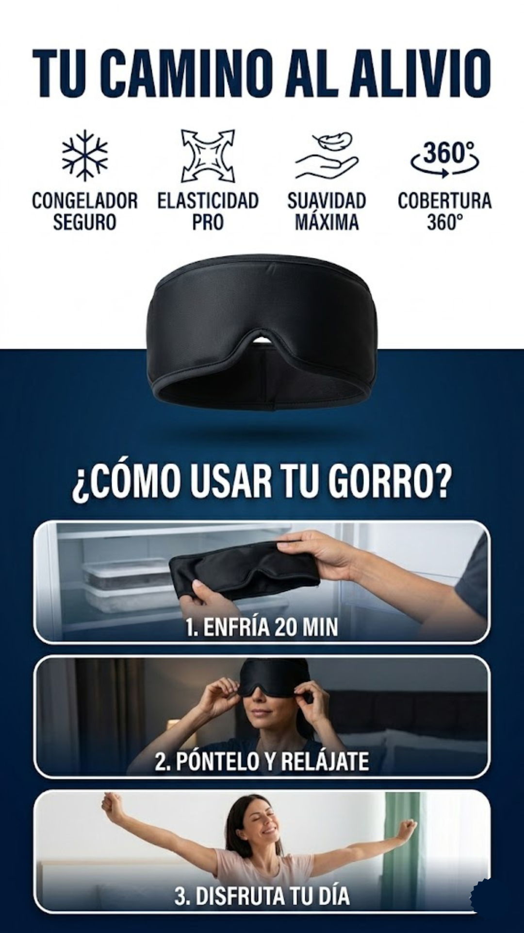 Gorro de Gel Para La Migraña