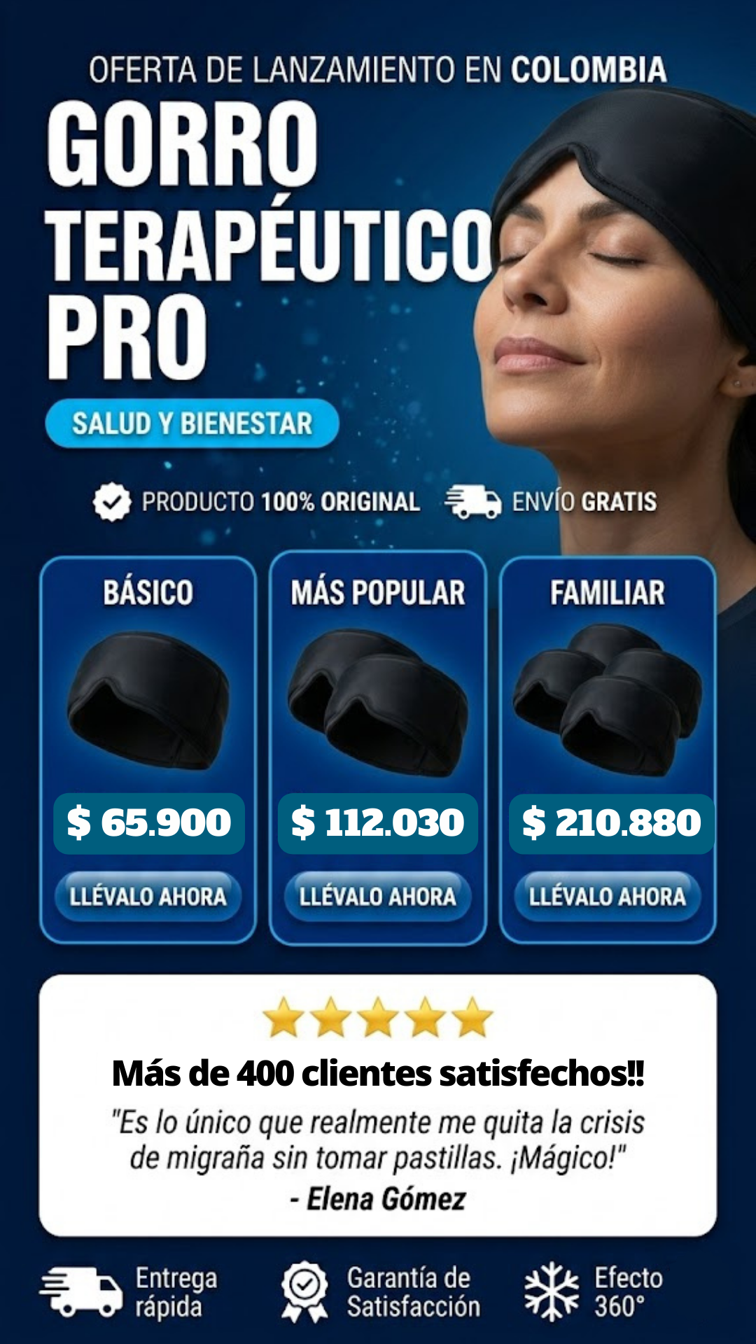 Gorro de Gel Para La Migraña